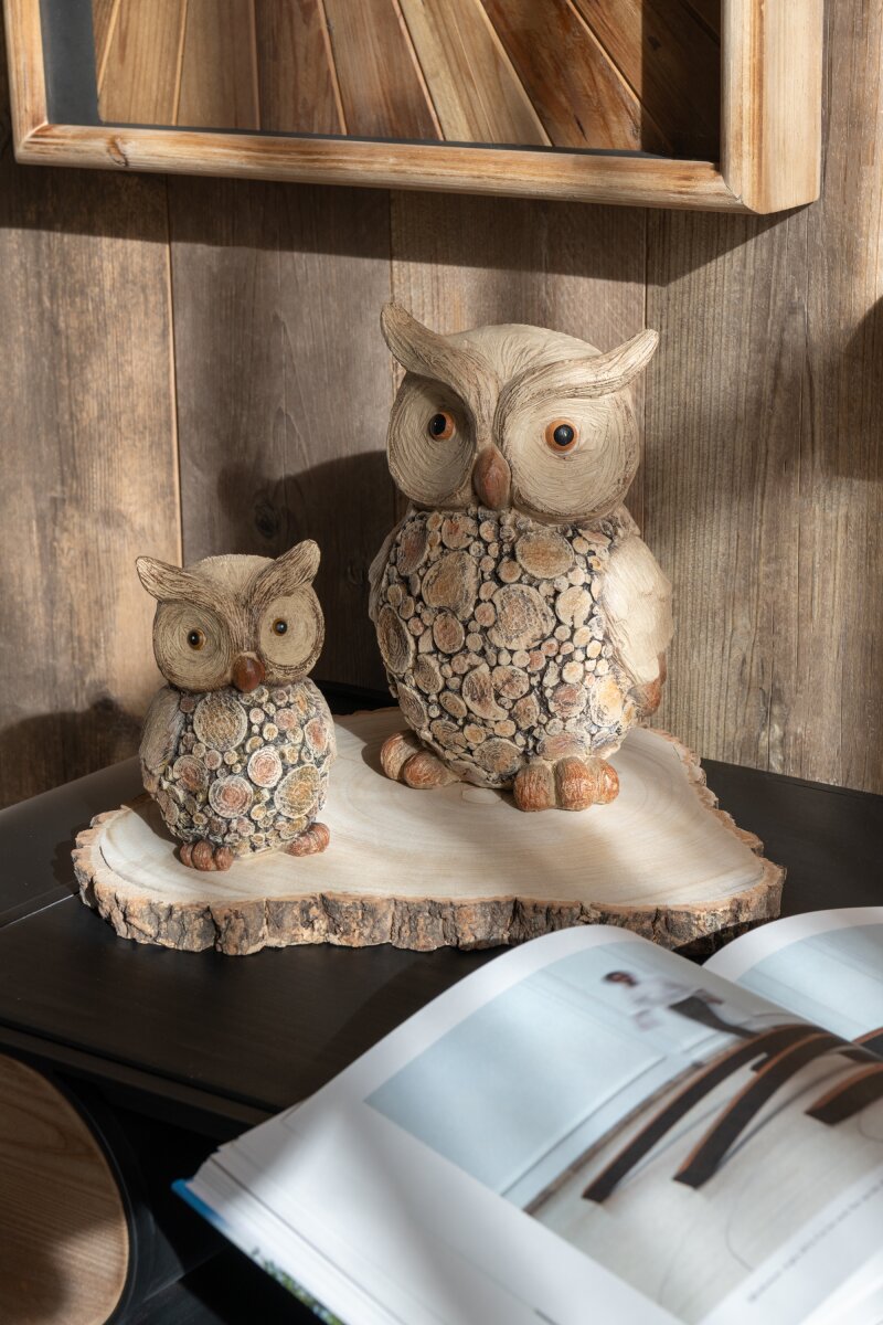 Owl Wood Imitation Polyresin Natural