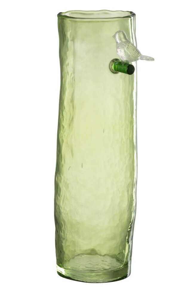 Vase Long Bird Glass Ochre
