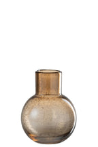 VASE ORB WITH NECK GLASS AMB S (14,5x14,5x19cm)