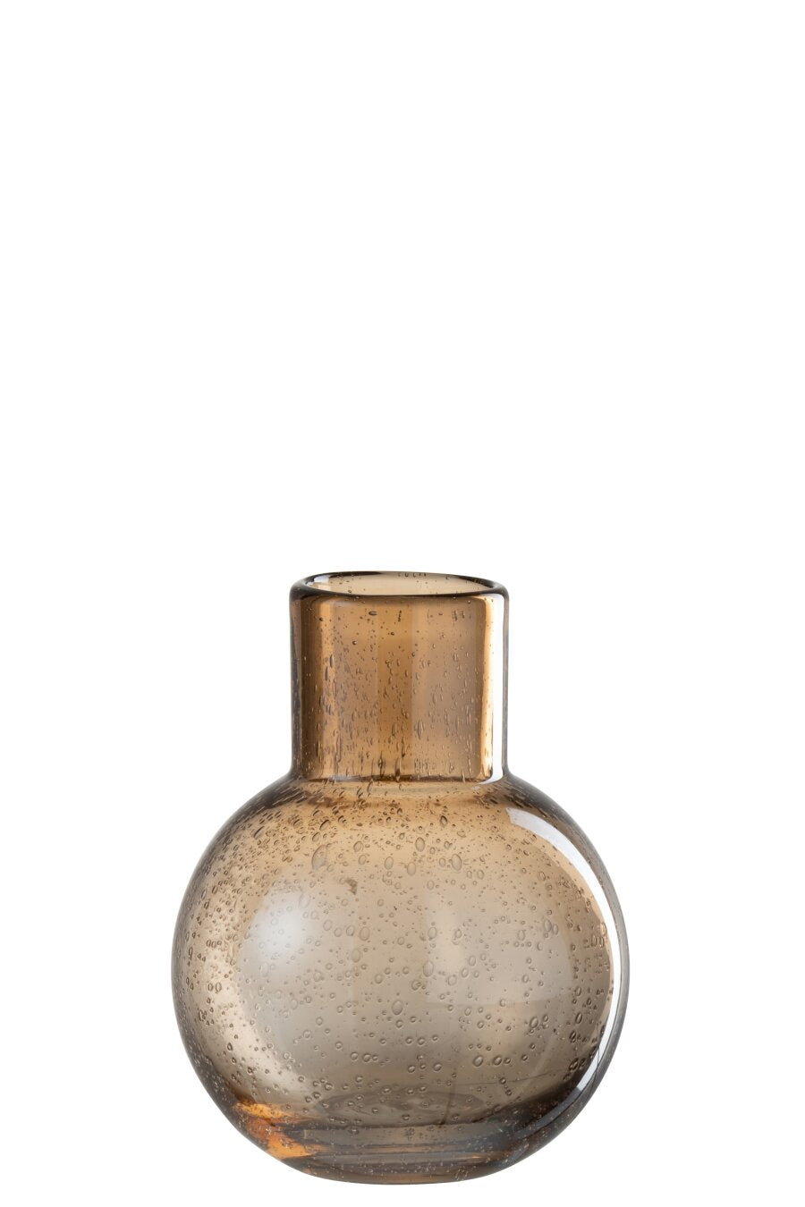 VASE ORB WITH NECK GLASS AMB S (14,5x14,5x19cm)