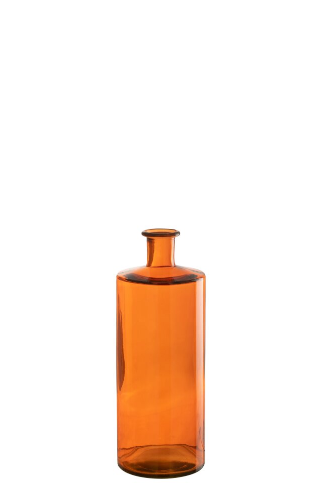 VASE WIDE GLASS ORANGE