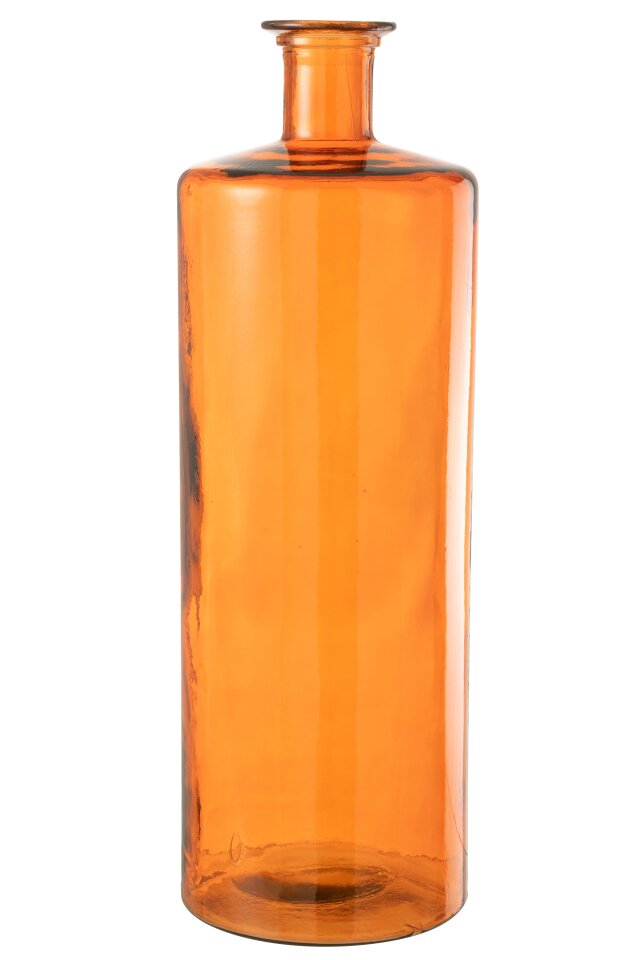 VASE WIDE GLASS ORANGE