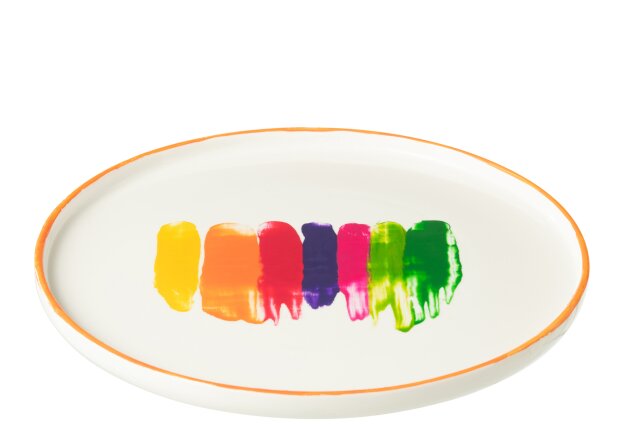 PLATE STRIPE PORC MIX (27,5x27,5x2cm)