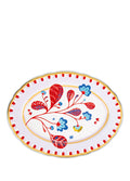 Mamma Mia Leaf Patterned Porcelain Oval Serving Plate