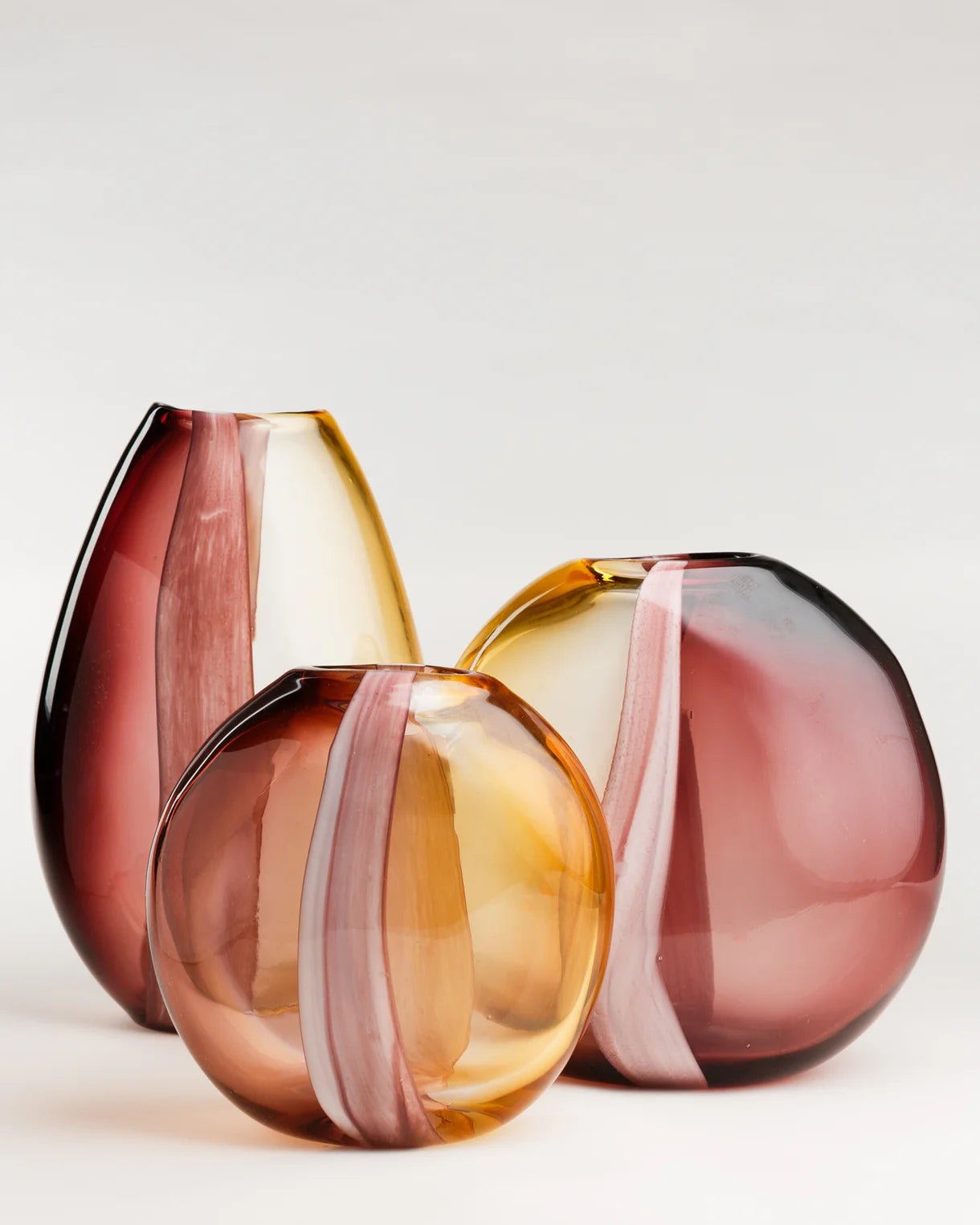 Two-tone glass vase - Arun, mahogany/yellow