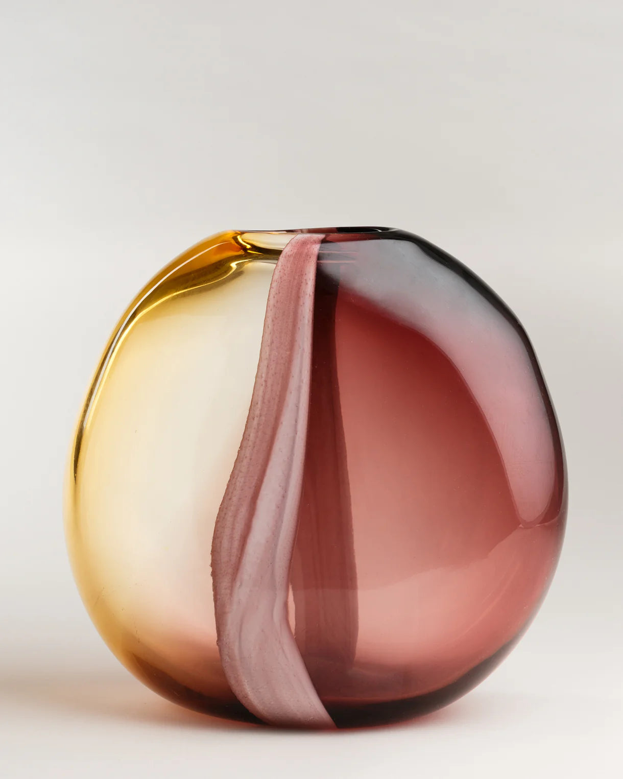 Two-tone glass vase - Arun, mahogany/yellow