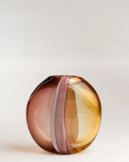 Two-tone glass vase - Arun, mahogany/yellow