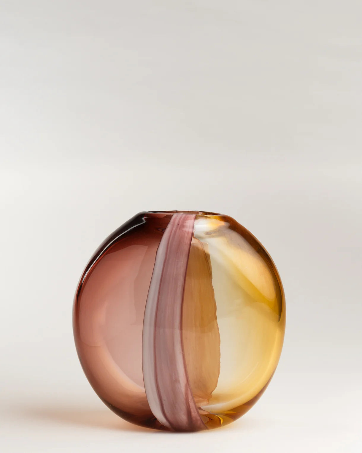 Two-tone glass vase - Arun, mahogany/yellow