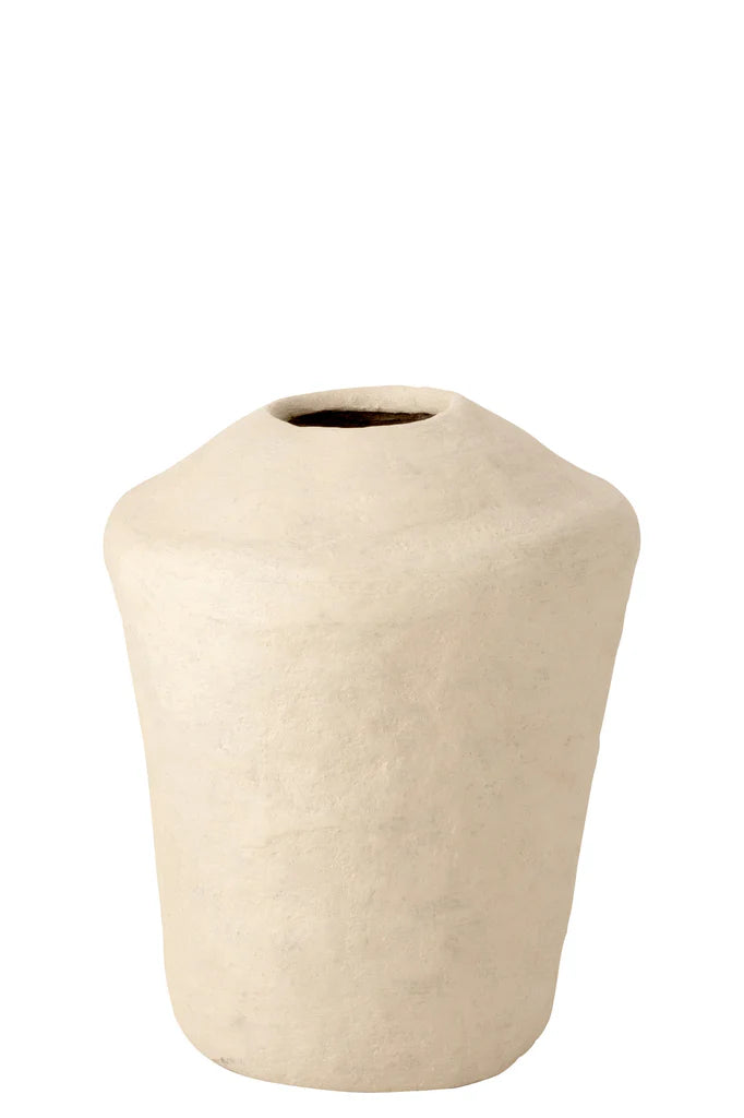 Vase Chad Papier Mache White